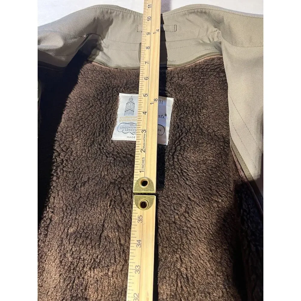 Vintage London Fog Mens 40L Khaki Tan Full Length Trench All Weather Rain Coat - Picture 13 of 15